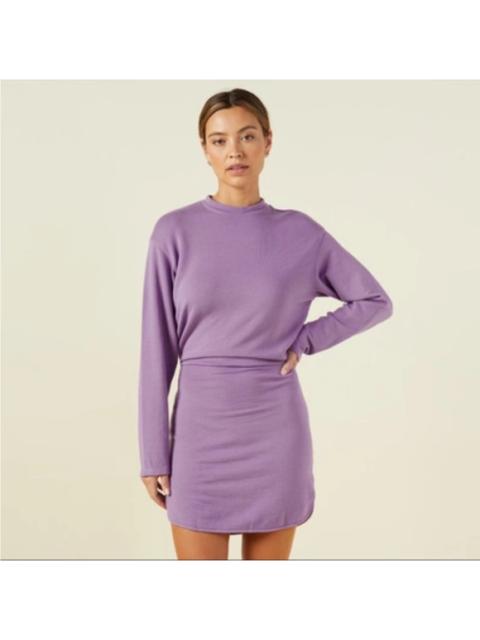 Other Designers Monrow Supersoft Fleece Sweatshirt Dress in Aster Purple