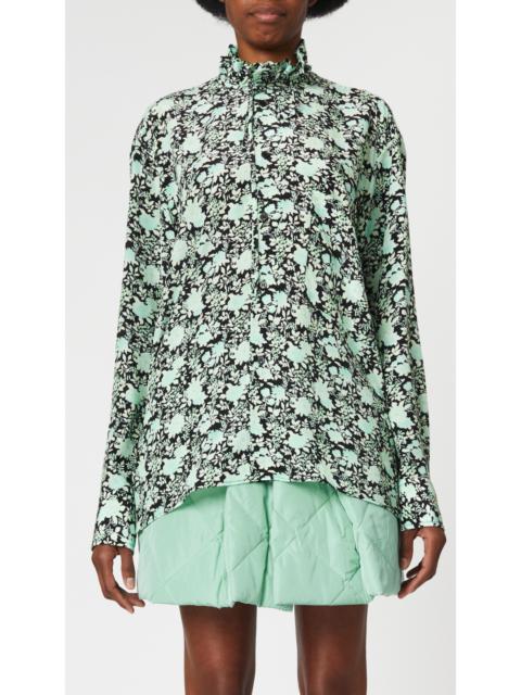 Plan C Long Sleeve Blouse in Backlit Dahlia Print