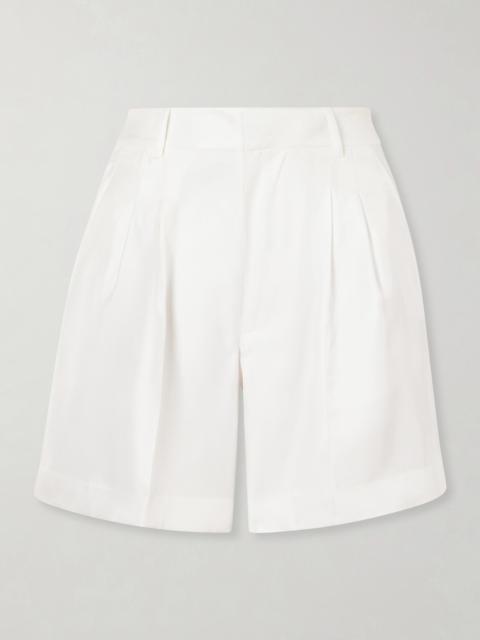 LISA YANG Pleated Silk-twill Shorts