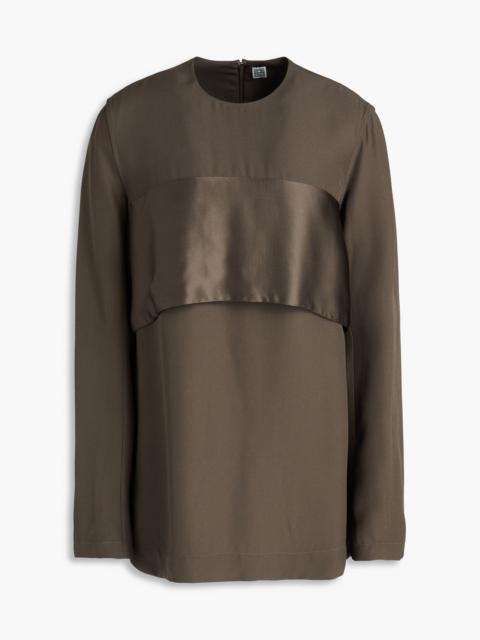TOTEME Satin-paneled crepe top