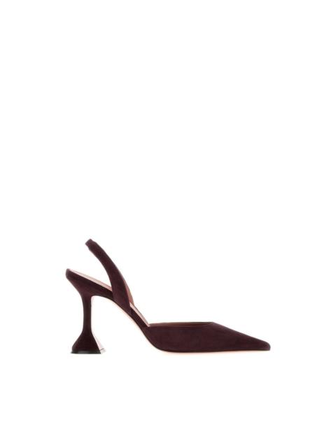 Amina Muaddi Amina Muaddi Holli 95 Merlot Suede Sling Pumps New & Authent