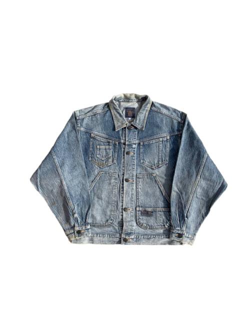 Other Designers Vintage - Fittz Multipocket Stone Washed Denim Jacket Light Distressed