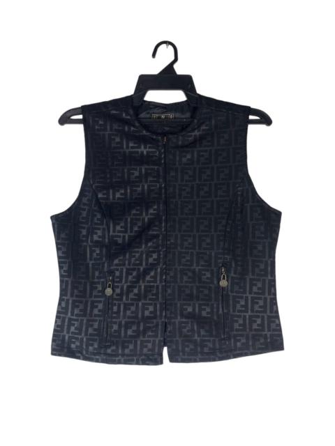 Other Designers Vintage - Vtg 90s FENDI Zucca full monogram logo vest jacket