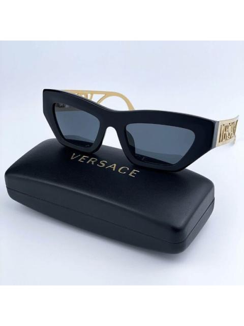 VERSACE SALE! NEW Versace VE4432U 90s Vintage Logo GB1/87 Black Gold Frame Grey Women