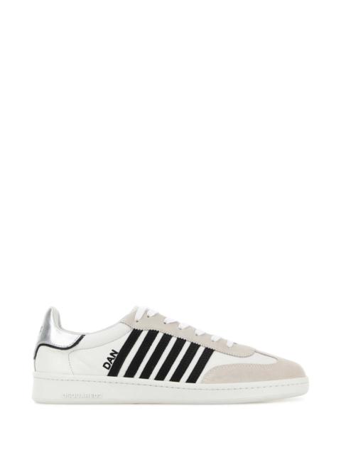 DSQUARED2 Dsquared Men White Nappa Leather Boxer Sneakers