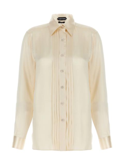 TOM FORD Pleated plastron shirt