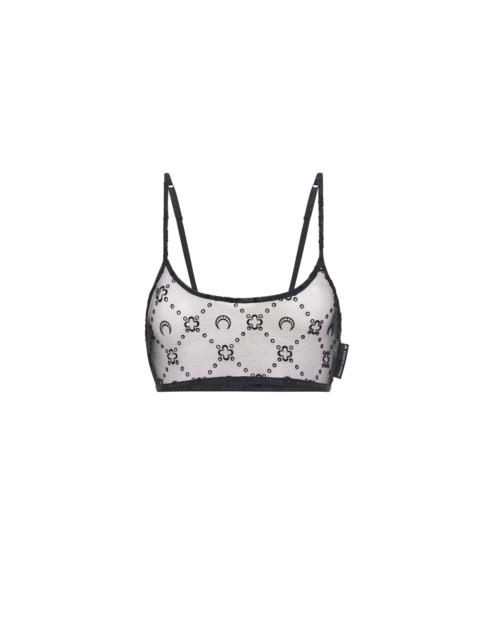 Marine Serre Moonogram Mesh Flock Bralette