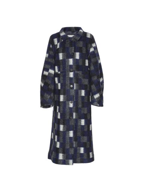 HENRIK VIBSKOV BANANA COAT - BRUSHED BLACK SQUARES