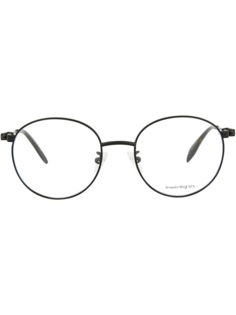 Alexander McQueen Alexander McQueen Round-Frame Metal Optical Frames Black Black Transparent (AM0232O-30008070-002)