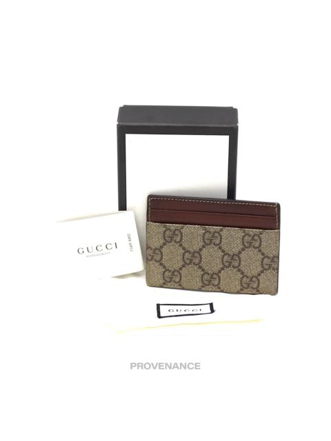 GUCCI Gucci GG Supreme Card Holder Wallet - Brown