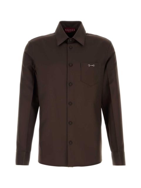 GUCCI Gucci Men Chocolate Tech Panama Shirt