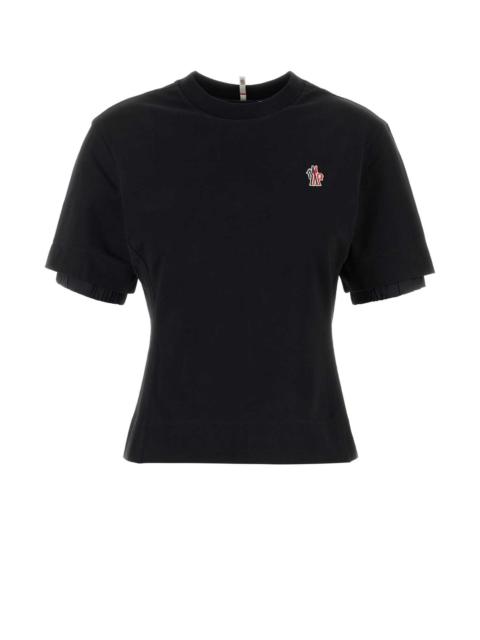 Moncler Grenoble Women Black Stretch Cotton T-Shirt