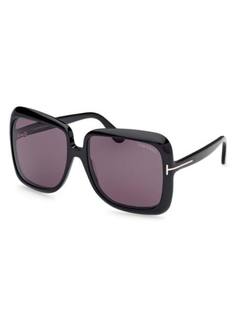TOM FORD Tom Ford Lorelai Dark Grey Sport Ladies Sunglasses FT1156 01A 59