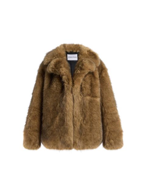 STAND STUDIO Valentina Faux Fur Jacket brown