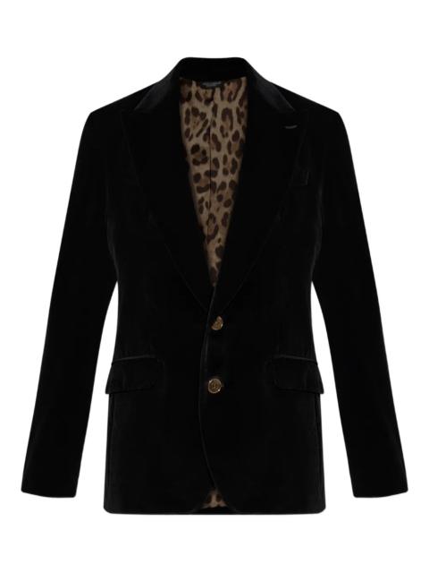 Dolce & Gabbana Dolce & Gabbana Men Velvet Notched Lapel Blazer
