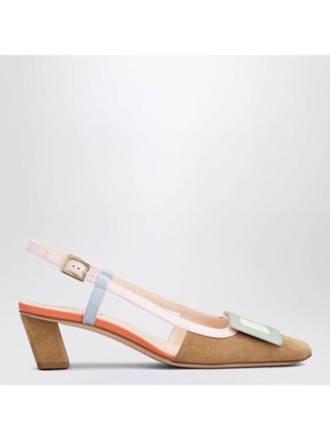Roger Vivier ROGER VIVIER Belle Vivier Multicolor Suede Slingbacks New &