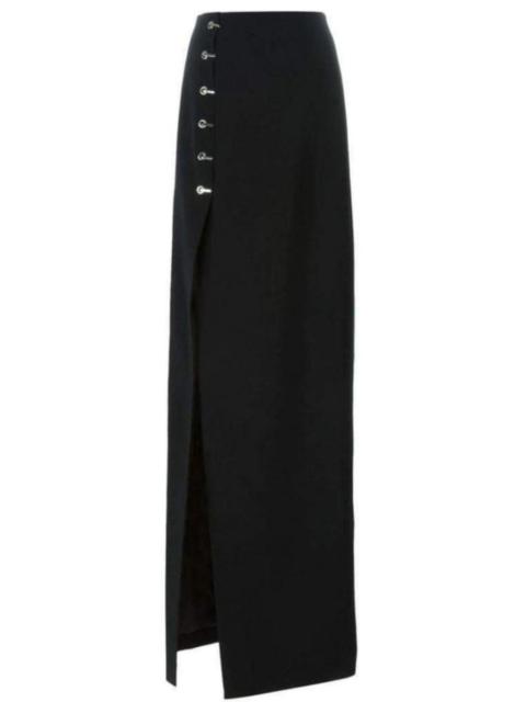 MUGLER Eyelet Detail Stretch Crepe Maxi Skirt