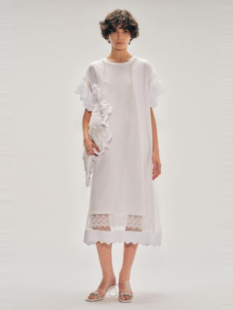 Simone Rocha Beaded Layered Liquid Lace Trim Smock Dress
