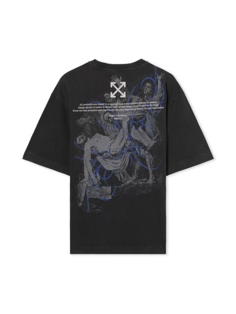 Off-White Faded Painting Skate Logo T-Shirt