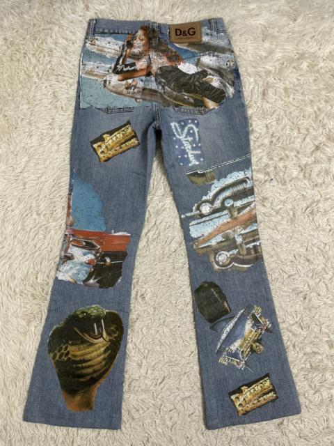DOLCE GABBANA Y2K pin up girls retro car wide leg jeans 24"