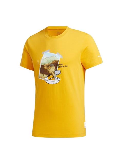 adidas adidas neo x Yellow Crossover M Gdtm Tee Printing Round Neck Sports Short Sleeve Yellow GL7242