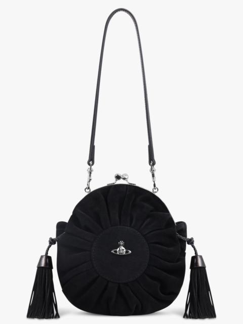 Vivienne Westwood ROSIE SUEDE FRAME CROSSBODY BAG WITH TASSELS | BLACK