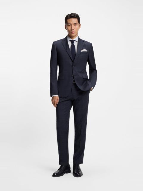 BOSS TWO-PIECE REGULAR-FIT SUIT IN CHECKED VIRGIN WOOL