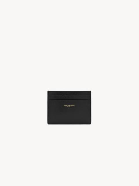 SAINT LAURENT SAINT LAURENT PARIS CARD CASE IN COATED BARK LEATHER