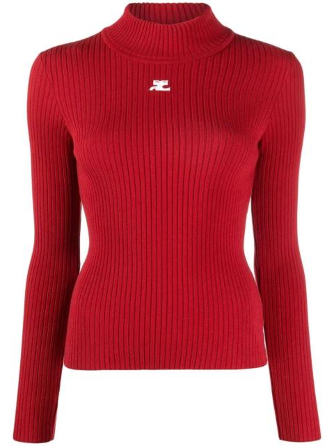 courrèges Courreges Women Re-Edition Rib Knit Mockneck Sweater