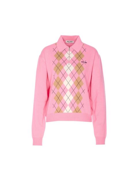 Miu Miu Miu Miu Women Cashmere Polo Shirt With Zip