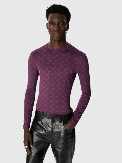 Marine Serre MOON PRINTED JERSEY LS CREWNECK TOP