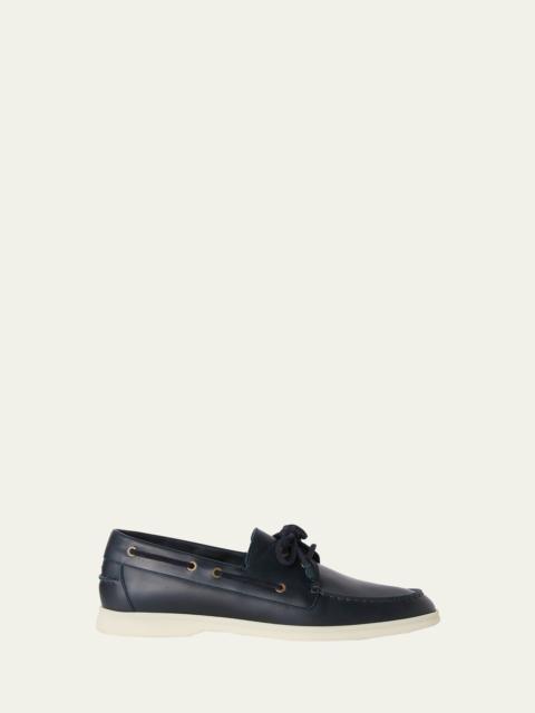 Loro Piana Men's Sea-Sail Walk Leather Boat Shoes