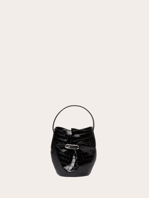 Liffner BELTED BUCKET BAG MINI BLACK CROC