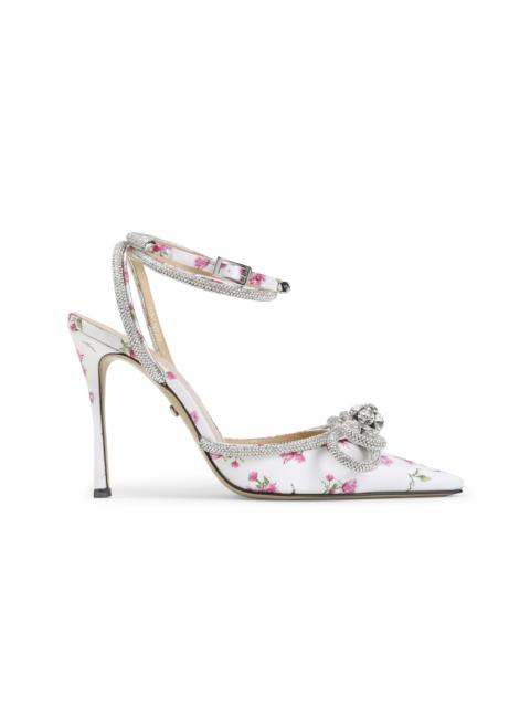 MACH & MACH Mach & Mach Double Bow Cheri Floral Satin High Heels Sandals Women