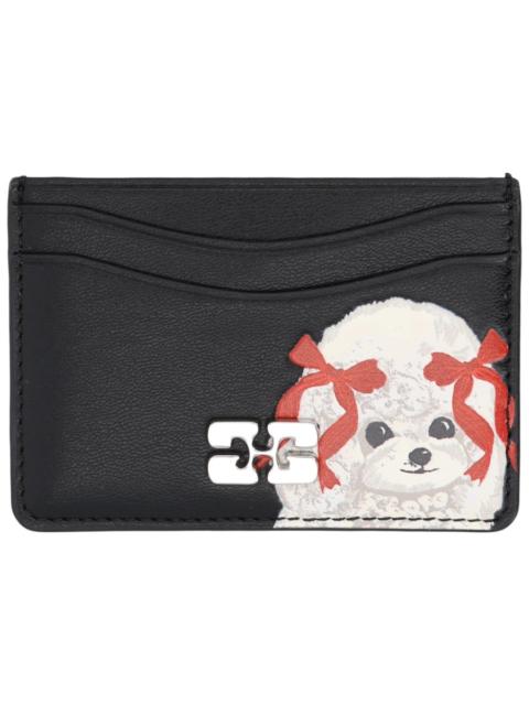 GANNI LEATHER CARD HOLDER WITH LOGO