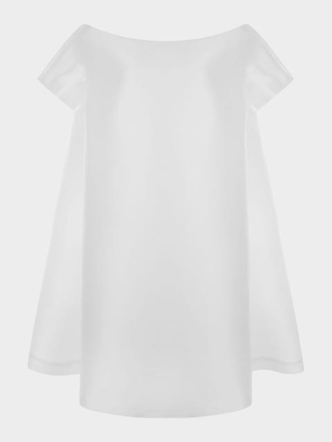 BERNADETTE Will Short-Sleeve Silk Taffeta Mini Dress