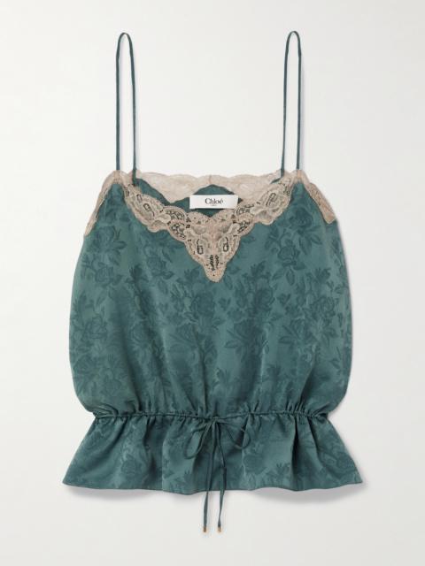 Chloé Lace-trimmed Silk-jacquard Camisole