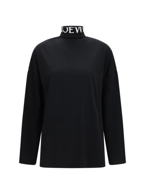 Loewe Loewe Cotton Turtleneck Top Black Women