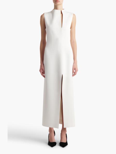 KHAITE Khaite Lowen Crepe Midi Dress in Chalk at Nordstrom
