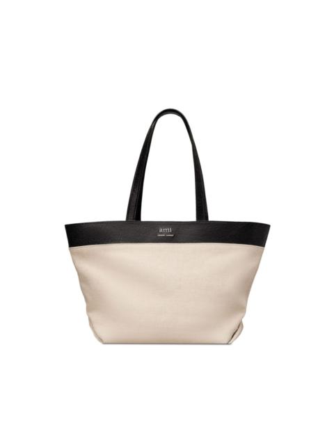 AMI Paris logo-plaque panelled tote bag