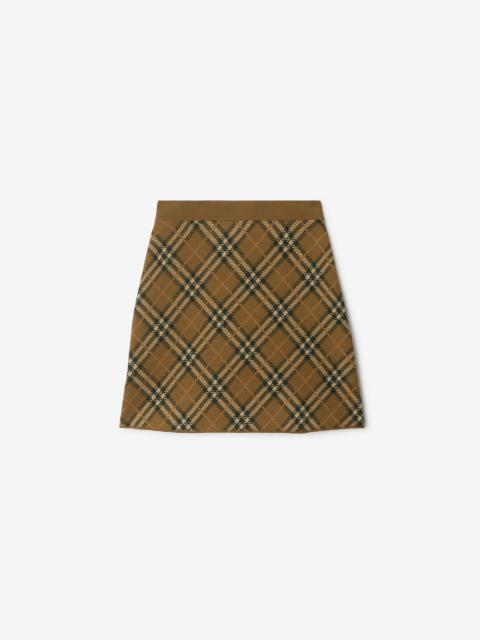 Check Wool Blend Mini Skirt