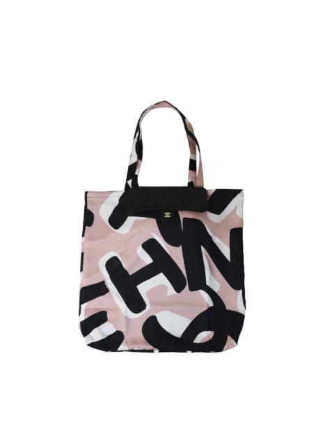 CHANEL Chanel Caviar Fabric Quilted Foldable Tote With Chain Black Multicolor