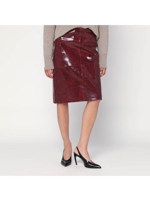 RÓHE Róhe Bordeaux skirt in faux snakeskin leather