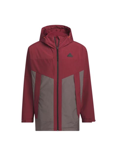 adidas adidas City Escape Blocking Jacket Asia Sizing 'Red Grey' JE8577