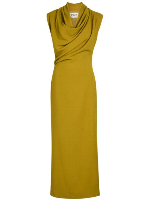 TOVE Tove Babette Draped Crepe de Chine Midi Dress