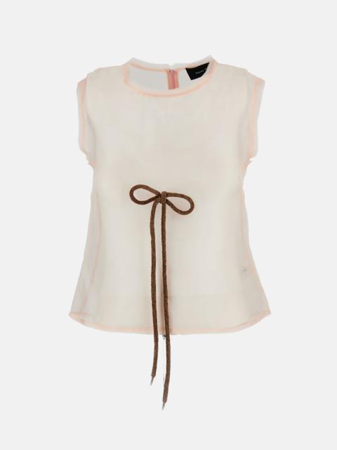 Simone Rocha Simone Rocha Women Sheer Frayed Contour Dart Top