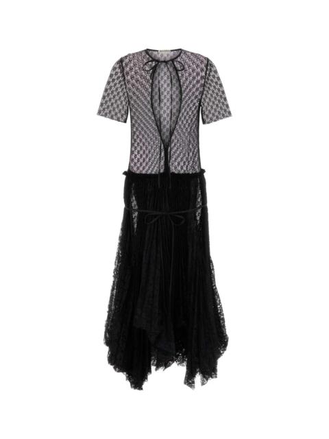 Other Designers Jw Anderson Women Black Lace Long Dress