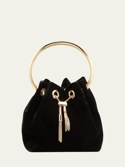 JIMMY CHOO Bon Bon Velvet Bag with Metal Handle