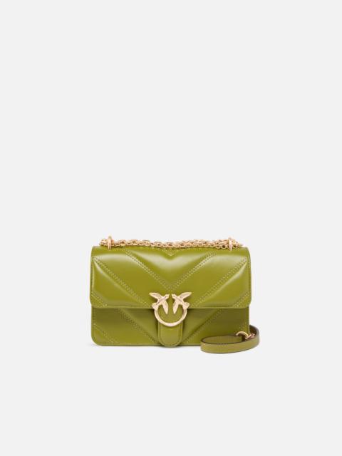 PINKO MINI LOVE BAG ONE SHOULDER BAG IN LEATHER AND CHEVRON NAPPA LEATHER WITH TRIPLE CHAIN