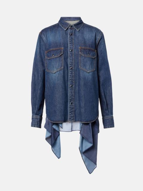 sacai Denim and satin shirt